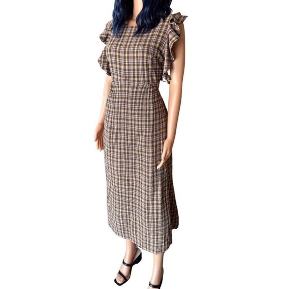 NWT The Odells Plaid Brooke Maxi Dress - Picture 6 of 9